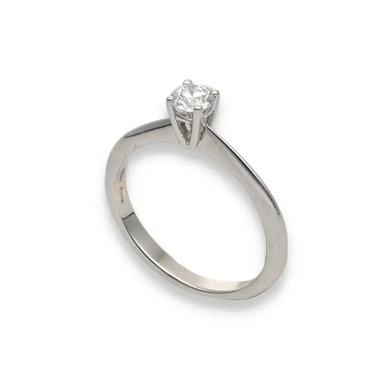 Solitario diamante e oro bianco miniatura 3