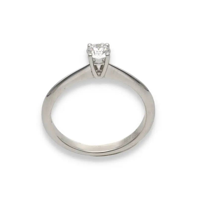 Solitario diamante e oro bianco