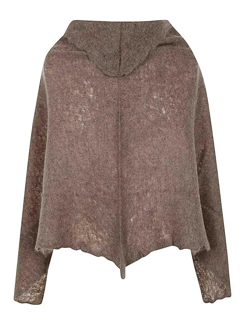 Poncho lavorato a maglia aperto Marrone