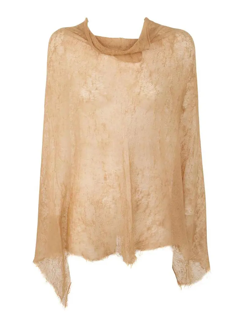 Semi Felted Poncho Multicolore