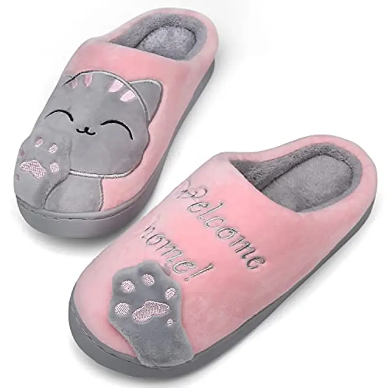Mishansha Inverno Pantofola per Uomo Donna Carino Peluche Scarpe Interne Antiscivolo Caldo Confortevole Ciabatte, Rosa