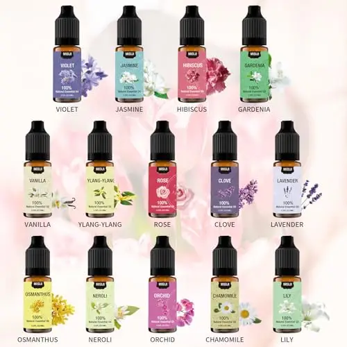 MISIJI floreale Set di oli essenziali, Aromaterapia per diffusore, per candela, LAVENDER, ROSE, VANILLA miniatura 3