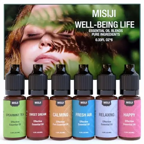 MISIJI Set di oli essenziali per diffusori, aromaterapia, per diffusori e candele, Calmazione, rilassamento