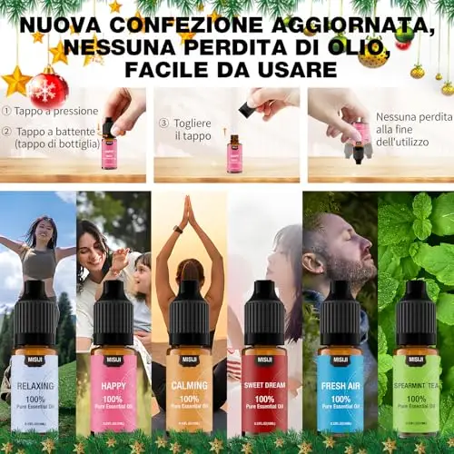 MISIJI Set di oli essenziali per diffusori, aromaterapia, per diffusori e candele, Calmazione, rilassamento miniatura 2