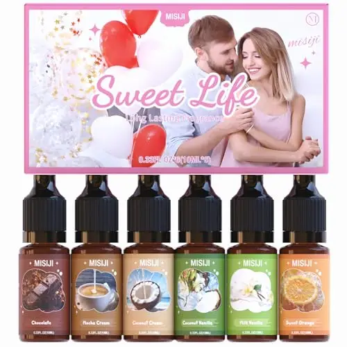 MISIJI Set di oli essenziali, profumo naturale per diffusori, candele, aromaterapia, 6 x 10 ml