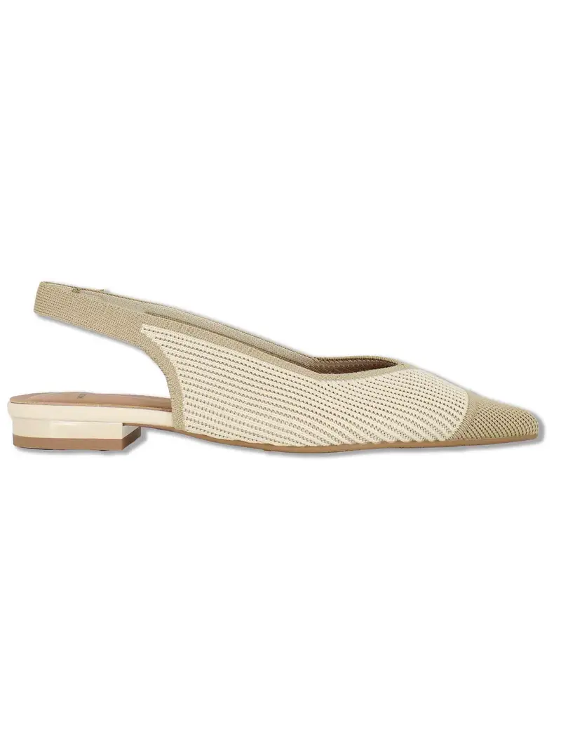 Slingback in tessuto beige con puntina Donna 75051 65-3V