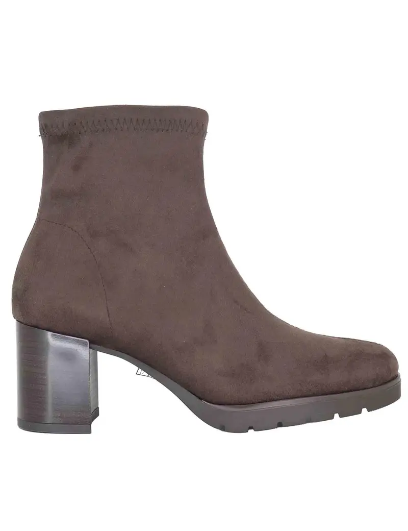 Stivaletti in eco camoscio elasticizzato marrone Donna 78174-AE 44