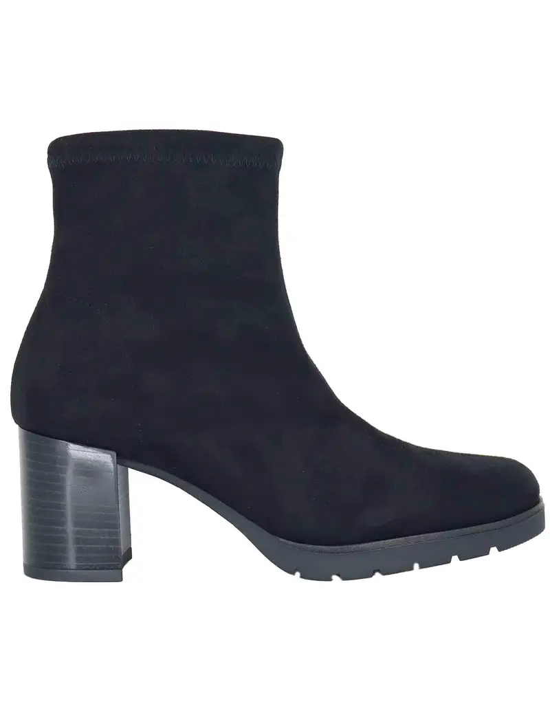 Stivaletti in eco camoscio elasticizzato nero Donna 78174-AE 05