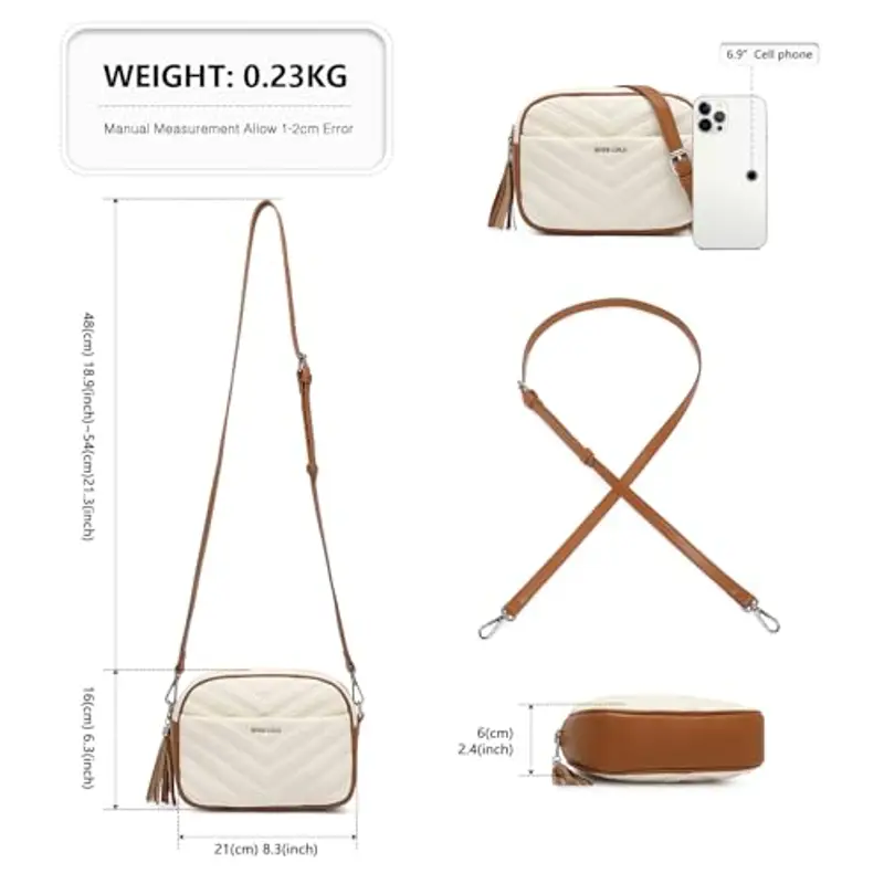 Miss Lulu Borsa Tracolla Donna Piccola, Borsetta Ragazza in Pelle, Borse Spalla Impermeabile, Con Tracolla Regolabile miniatura 3