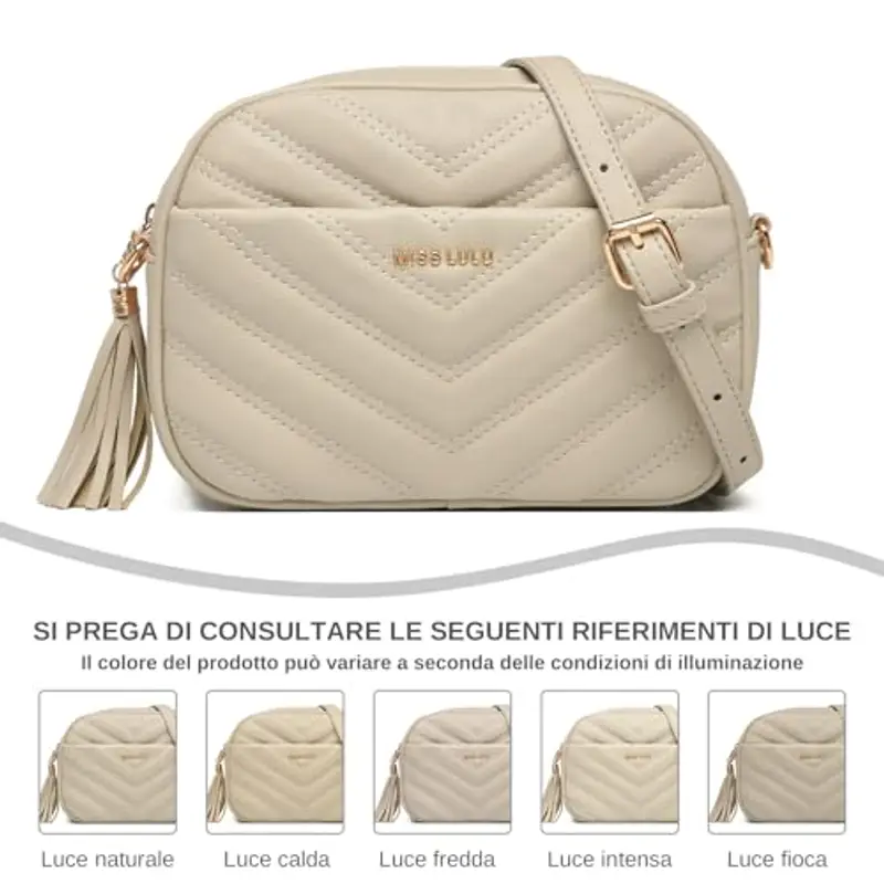 Miss Lulu Borsa Tracolla Donna Piccola, Borsetta Ragazza in Pelle, Borse Spalla Impermeabile, Con Tracolla Regolabile miniatura 2