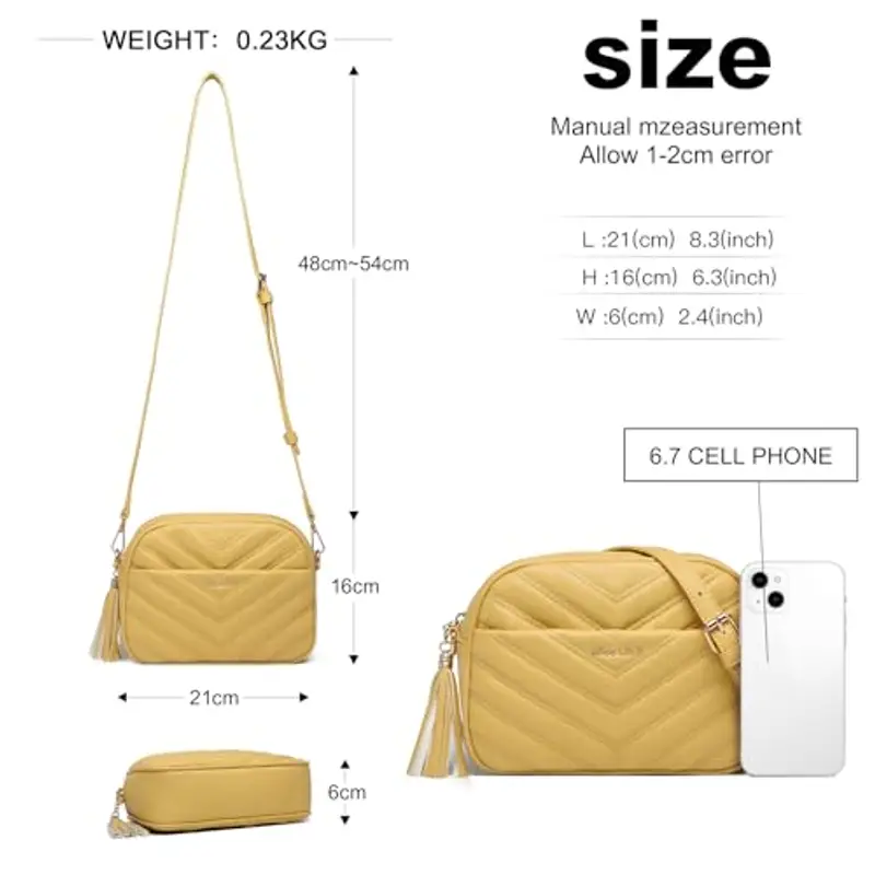 Miss Lulu Borsa Tracolla Donna Piccola, Borsetta Ragazza in Pelle, Borse Spalla Impermeabile, Con Tracolla Regolabile miniatura 3