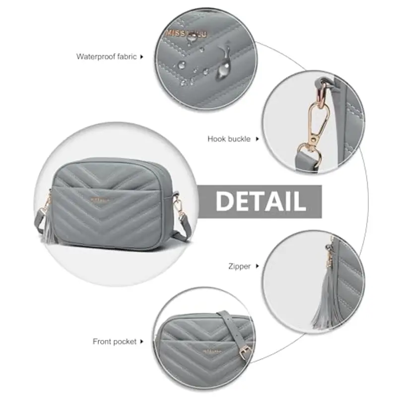 Miss Lulu Borsa Tracolla Donna Piccola, Borsetta Ragazza in Pelle, Borse Spalla Impermeabile, Con Tracolla Regolabile miniatura 3