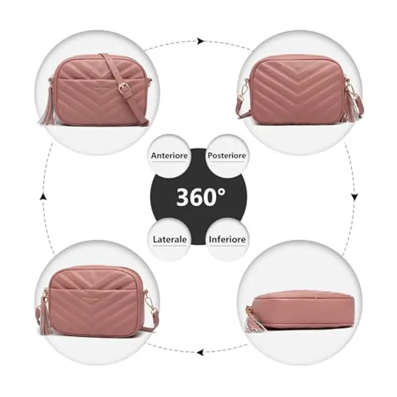 Miss Lulu Borsa Tracolla Donna Piccola, Borsetta Ragazza in Pelle, Borse Spalla Impermeabile, Con Tracolla Regolabile miniatura 2