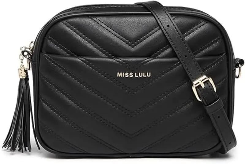 Miss Lulu Borsa Tracolla Donna Piccola, PU Pelle Morbido Impermeabile, Tracolla Rimovibile e Regolabile, 4 Tasche Grande Capacità, per Viaggi, Incontri e Spiaggia