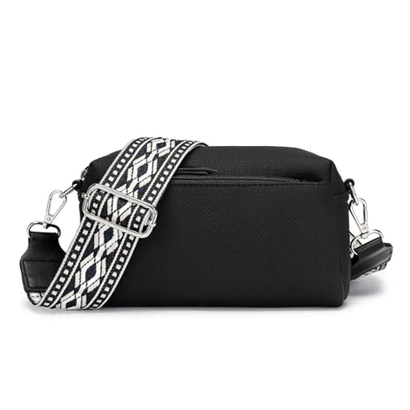 Miss Lulu Borsa Tracolla Donna Piccola, PU Pelle Morbido Impermeabile, Tracolla Rimovibile e Regolabile, 4 Tasche Grande Capacità, per Viaggi, Incontri e Spiaggia