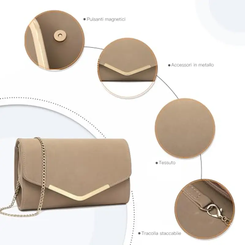 Miss Lulu Pochette Donna Oro 1604081 miniatura 3