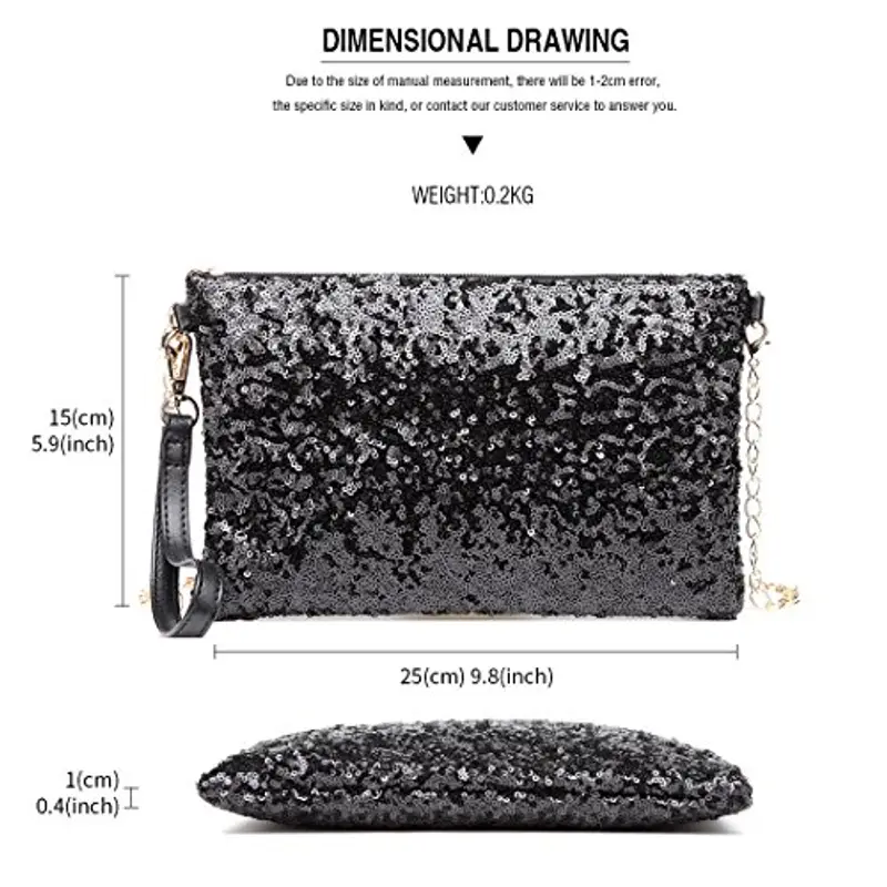 Miss Lulu Pochette Donna Nero 2428001 miniatura 3