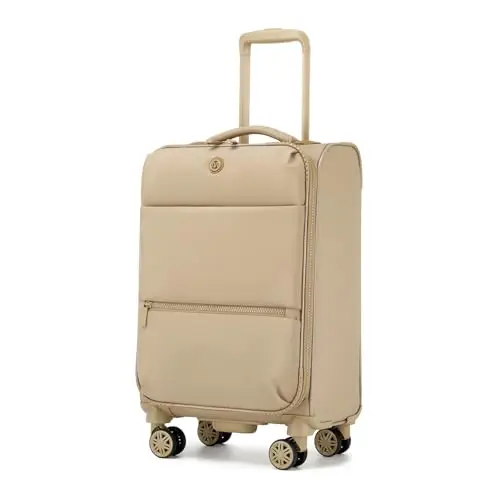 Miss Lulu Valigia Bagaglio a Mano Trolley Rigido Piccolo Valigia con Ruote Giratorie, 59,5x36,5x25cm, Caqui
