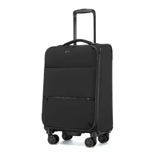 Miss Lulu Valigia Bagaglio a Mano Trolley Rigido Piccolo Valigia con Ruote Giratorie, 59,5x36,5x25cm, Negro