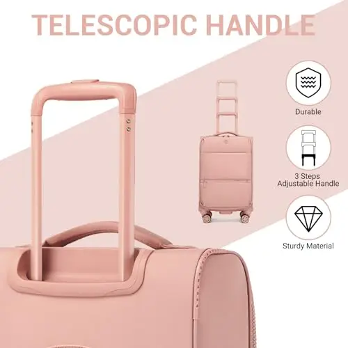 Miss Lulu Valigia Bagaglio a Mano Trolley Rigido Piccolo Valigia con Ruote Giratorie, 59, 5x36, 5x25cm, Rosa miniatura 3