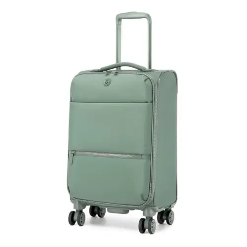 Miss Lulu Valigia Bagaglio a Mano Trolley Rigido Piccolo Valigia con Ruote Giratorie, 59,5x36,5x25cm, Verde