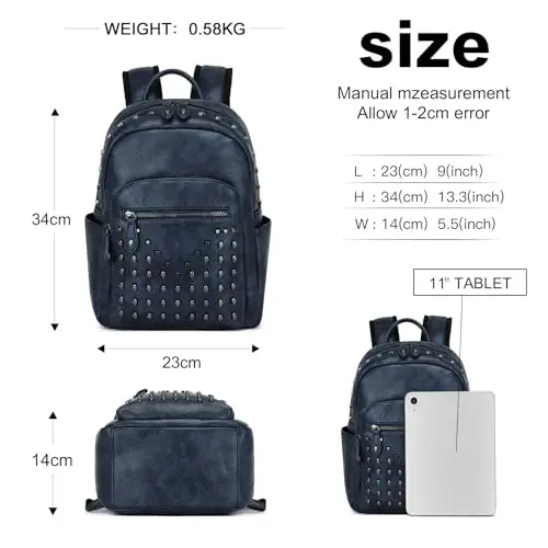 Miss Lulu Zaino Donna Medio, Zaine PU Pelle Donna, Borsa Zaino Teschio, Borse a Zainetto Gtico Antifurto, Impermeabile miniatura 3