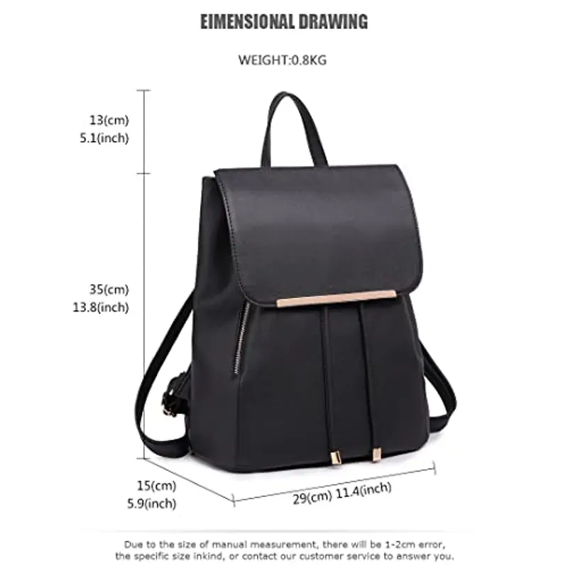 Miss Lulu Zaino Donna, Shell con Coulisse Borsa Zainetto Donna, Zaini Elegante PU Pelle Impermeabile, Zaino Medio Antifurto Scuola Lavoro Viaggio miniatura 3