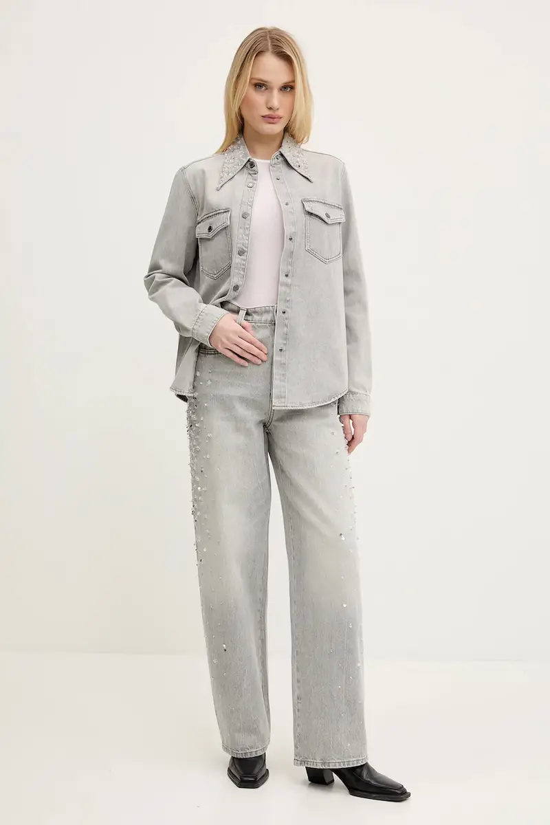 camicia a maniche lunghe colore rosa 6S1SJ37600 miniatura 2