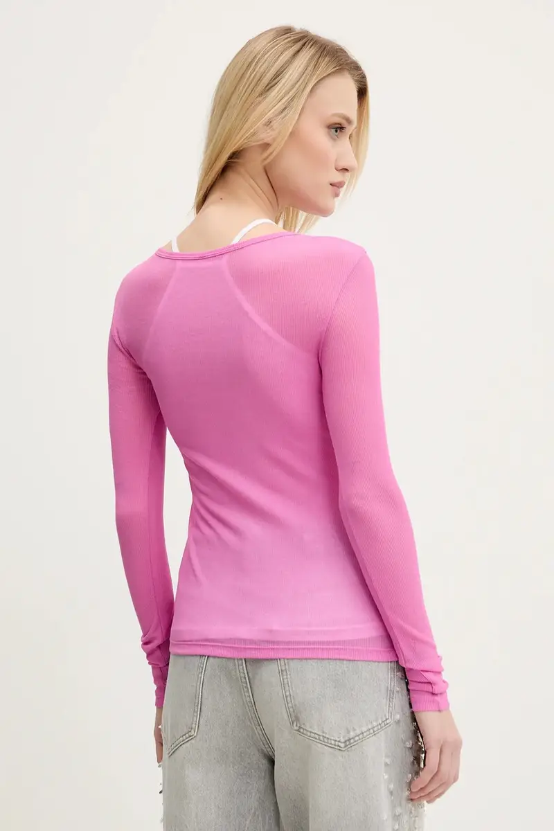 camicia a maniche lunghe colore rosa 6S1SJ37600 miniatura 3
