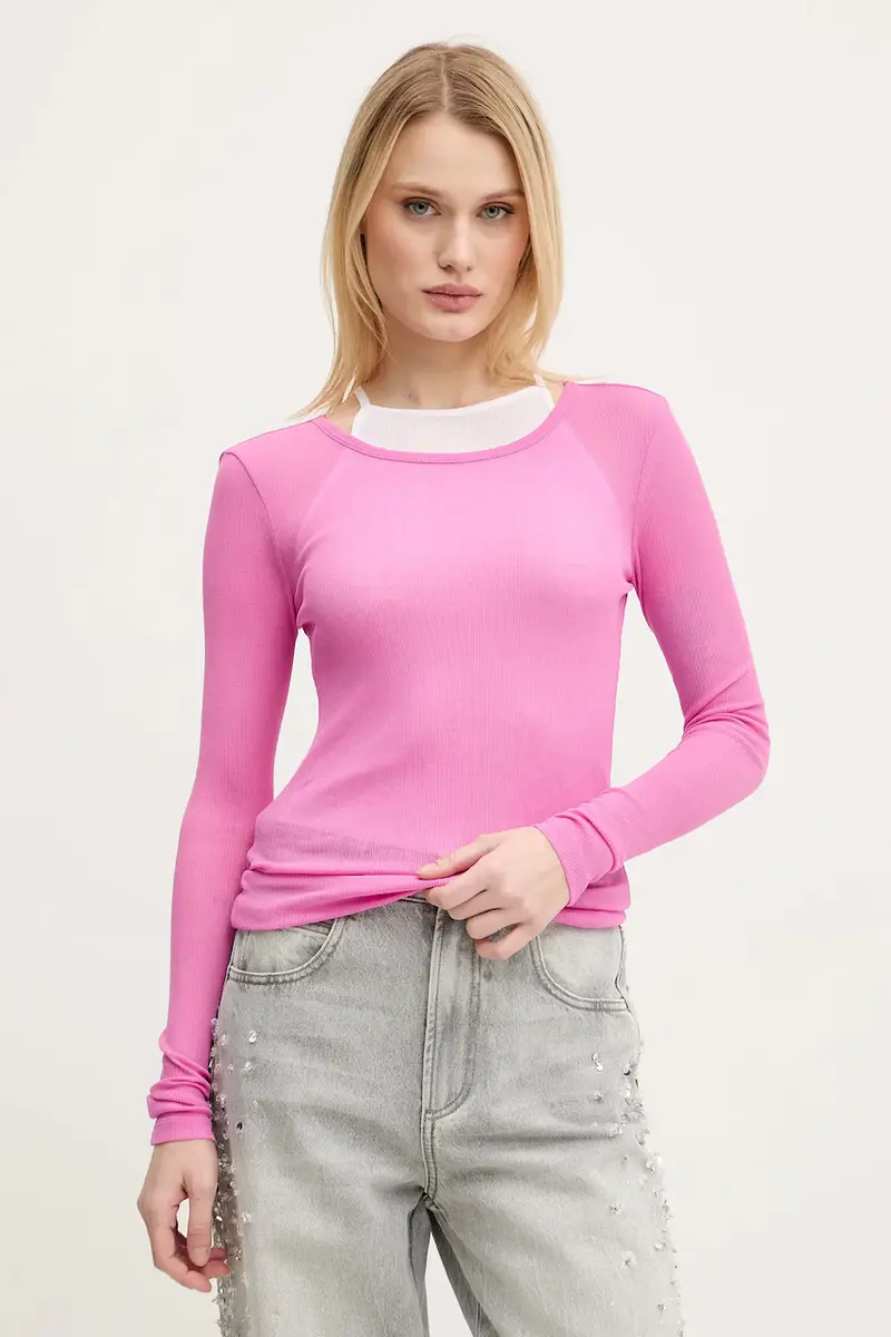 camicia a maniche lunghe colore rosa 6S1SJ37600