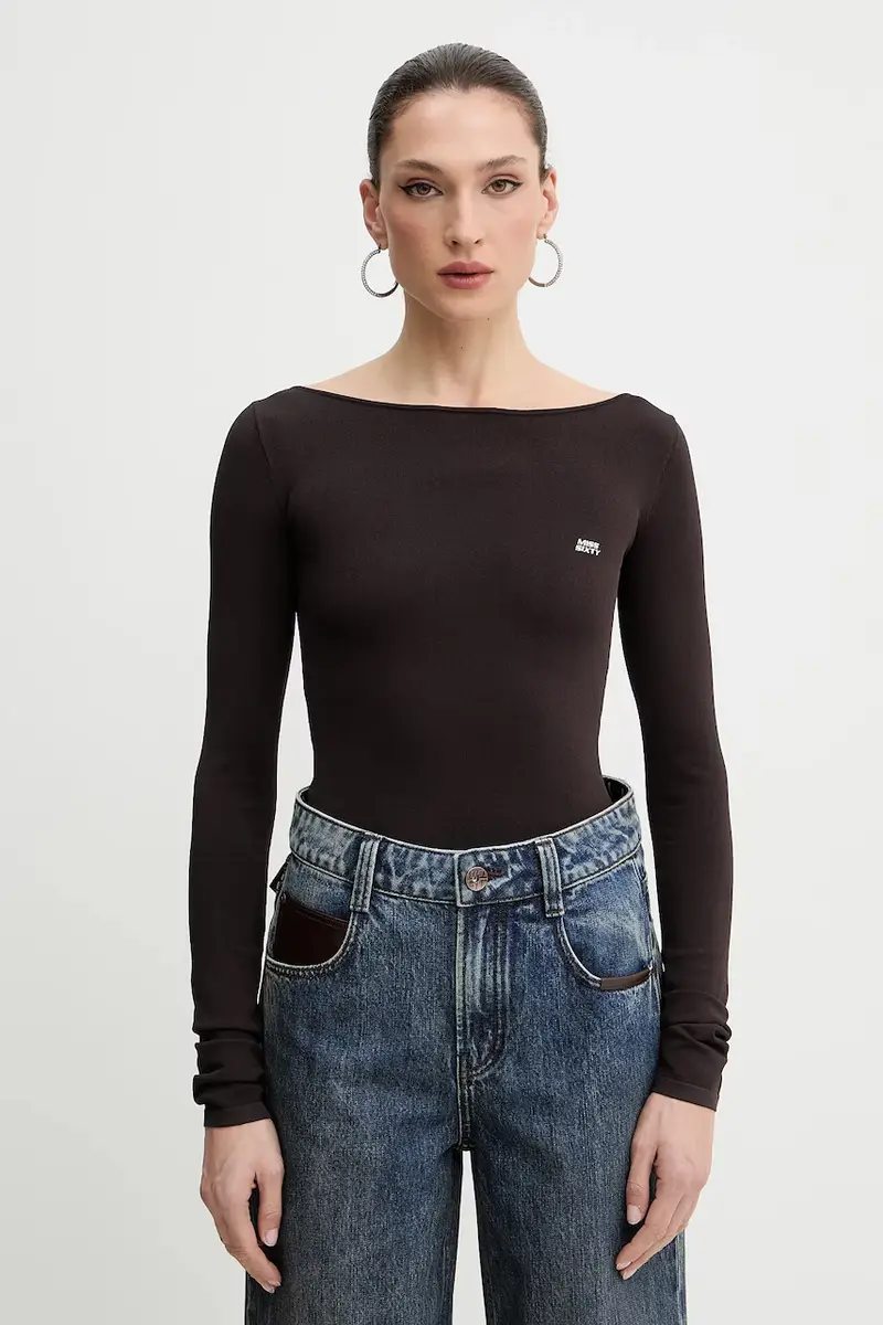 camicia a maniche lunghe Marrone