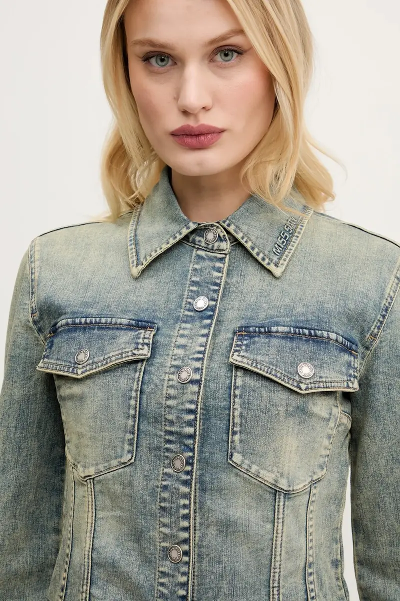 camicia donna colore blu 6S1XJ49600 miniatura 4