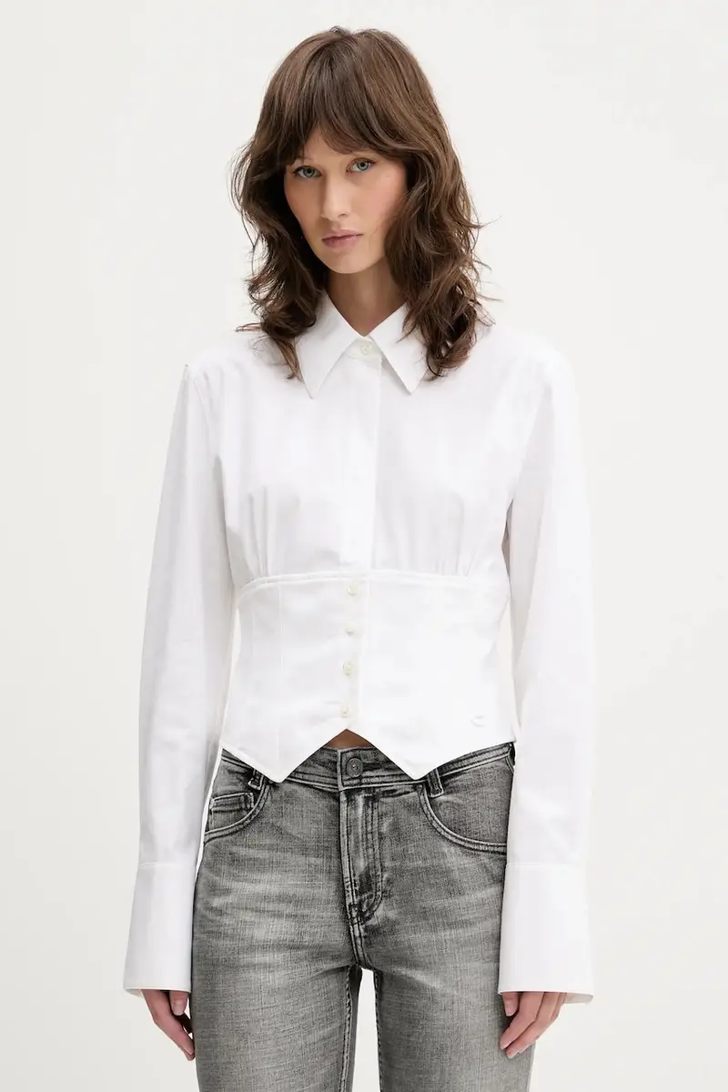 camicia in cotone donna colore bianco 6S1XJ51200