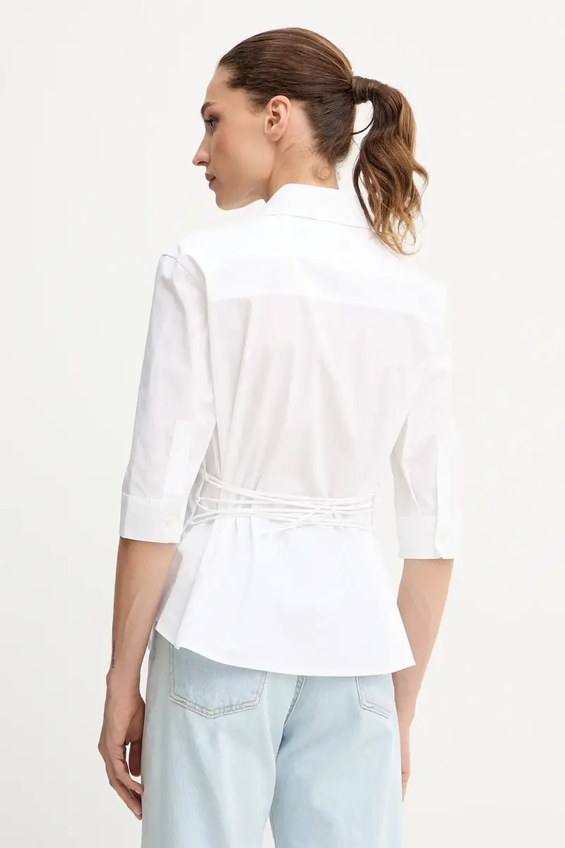 camicia in cotone donna colore bianco 6S3XJ42300 miniatura 3