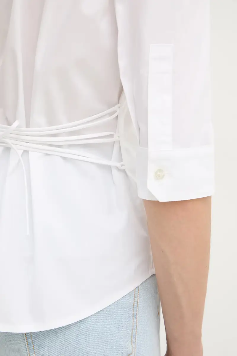 camicia in cotone donna colore bianco 6S3XJ42300 miniatura 5