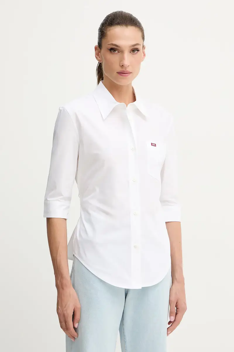 camicia in cotone donna colore bianco 6S3XJ42300