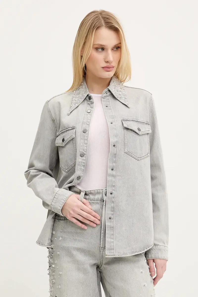 camicia in cotone donna colore grigio 6S1XJ45300