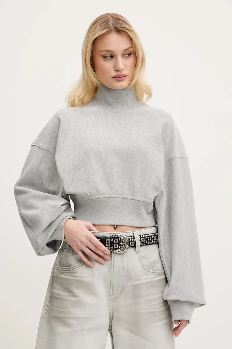 felpa in cotone donna colore grigio 6S1TJ46700