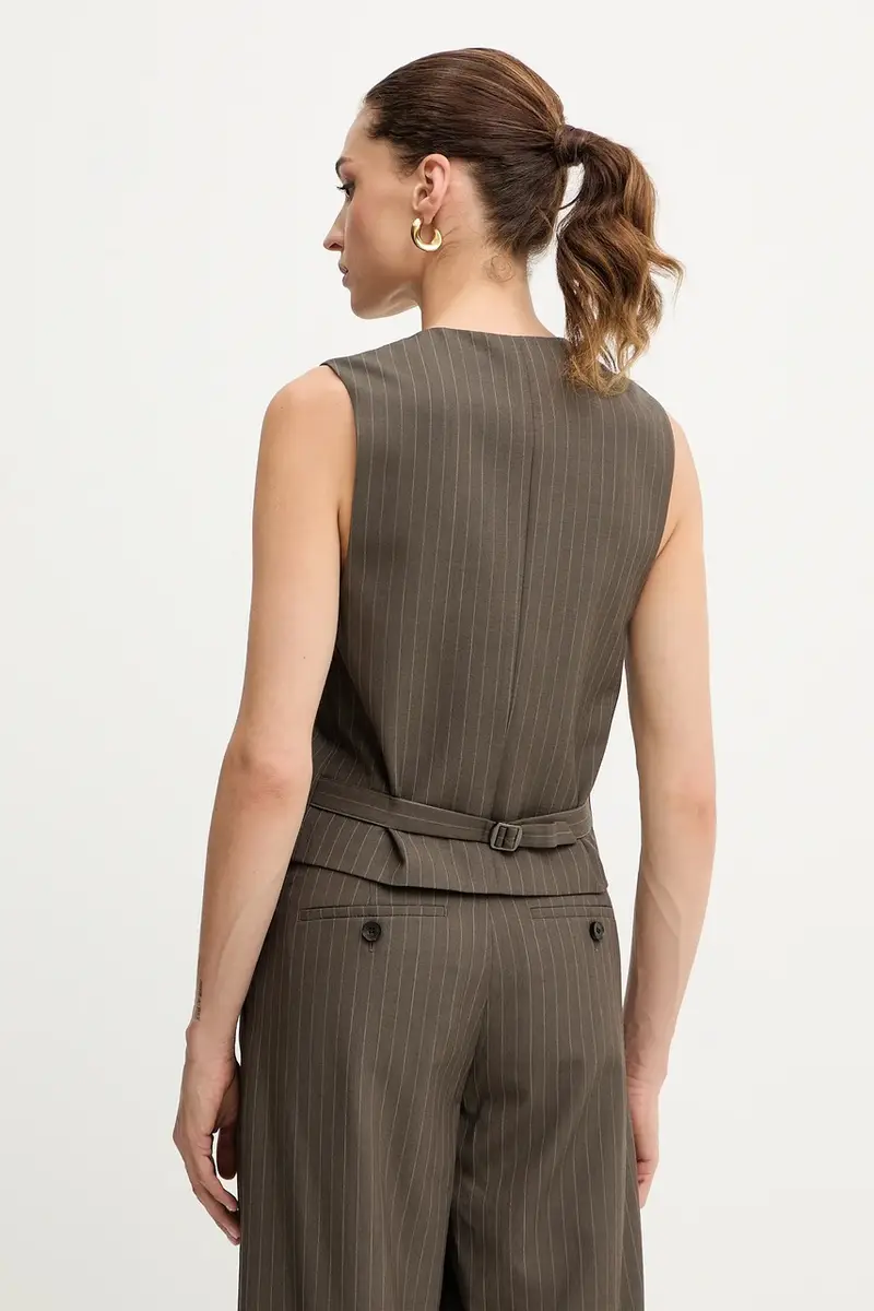 gilè in lana colore marrone 6S3WJ43000 miniatura 3