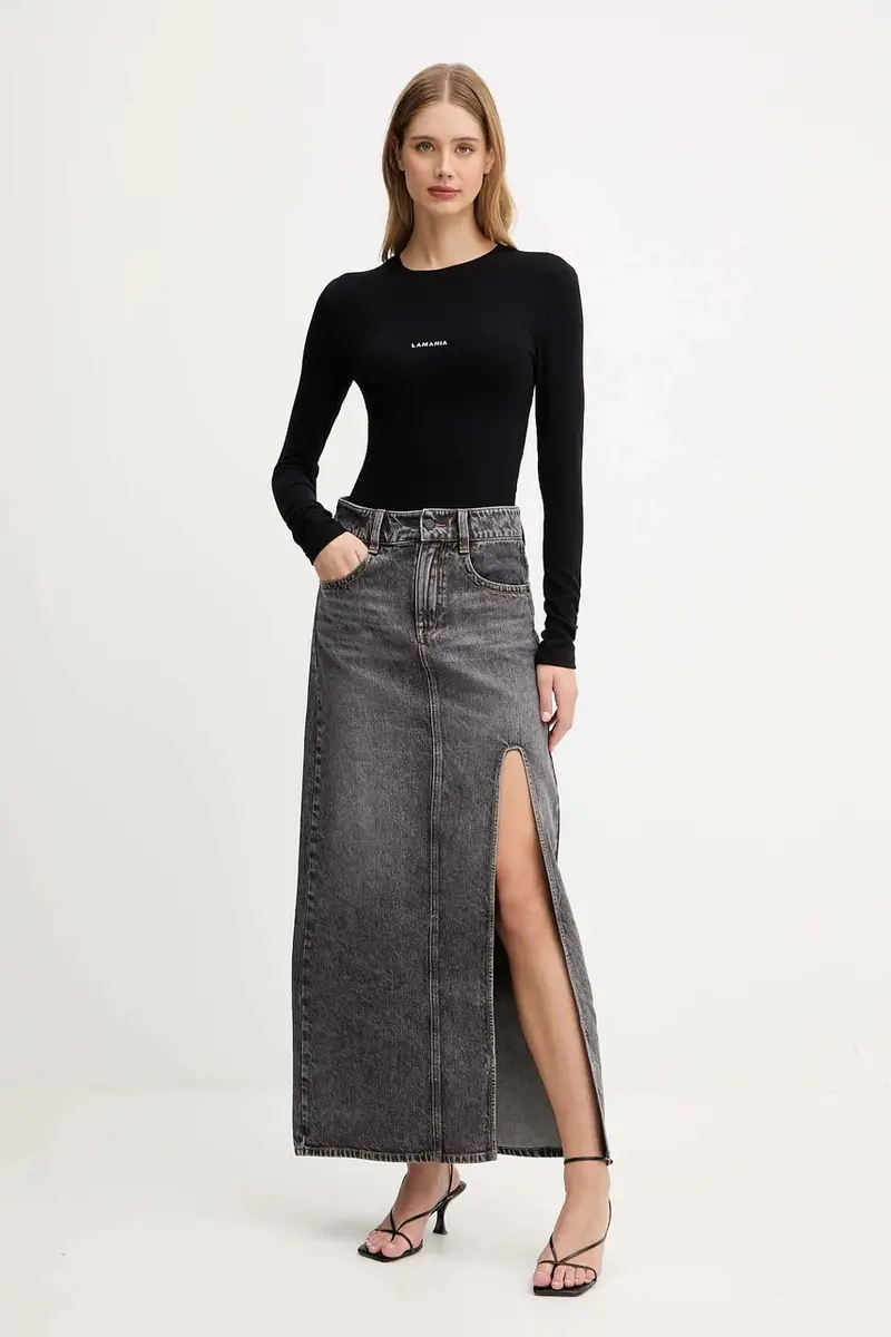 gonna di jeans colore grigio 6S3KJ40600 miniatura 2