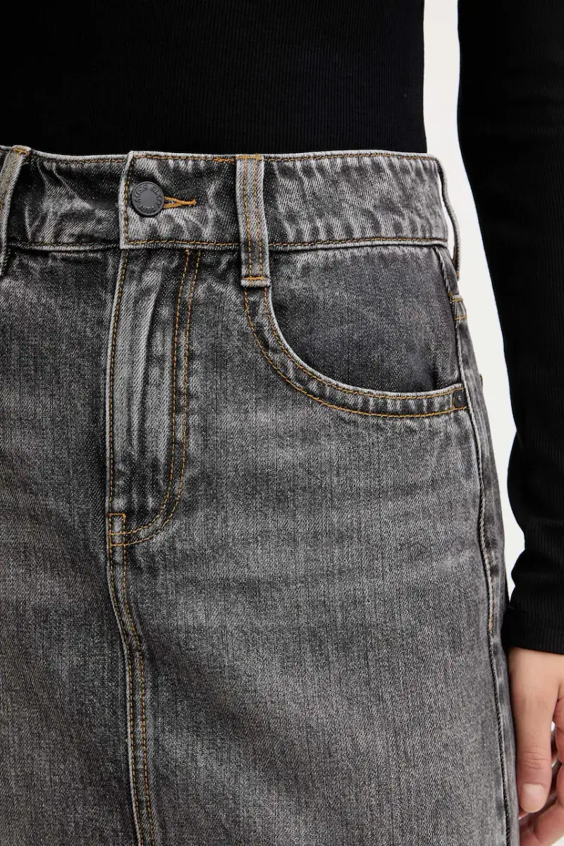 gonna di jeans colore grigio 6S3KJ40600 miniatura 4