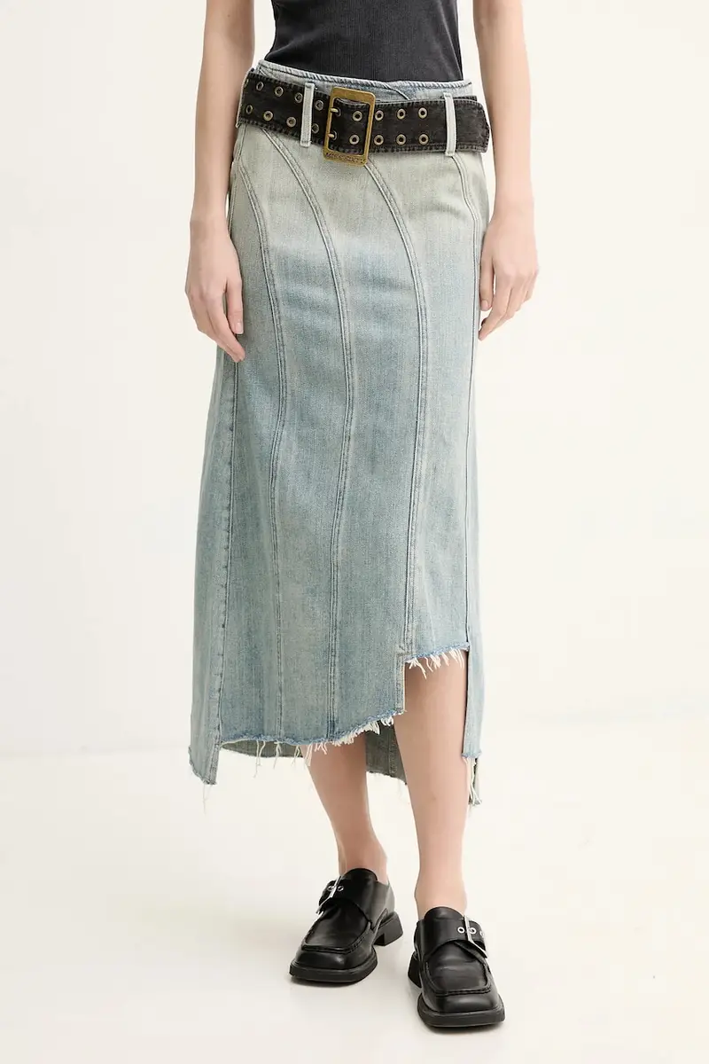 gonna di jeans in cotone colore blu 6S1KJ58800