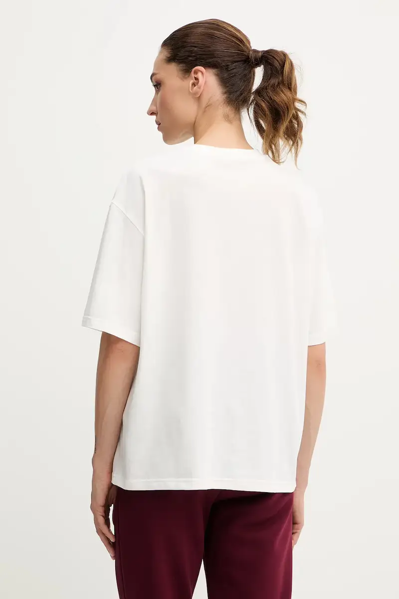 maglietta con aggiunta di lino donna colore beige 6S3SJ59200 miniatura 3