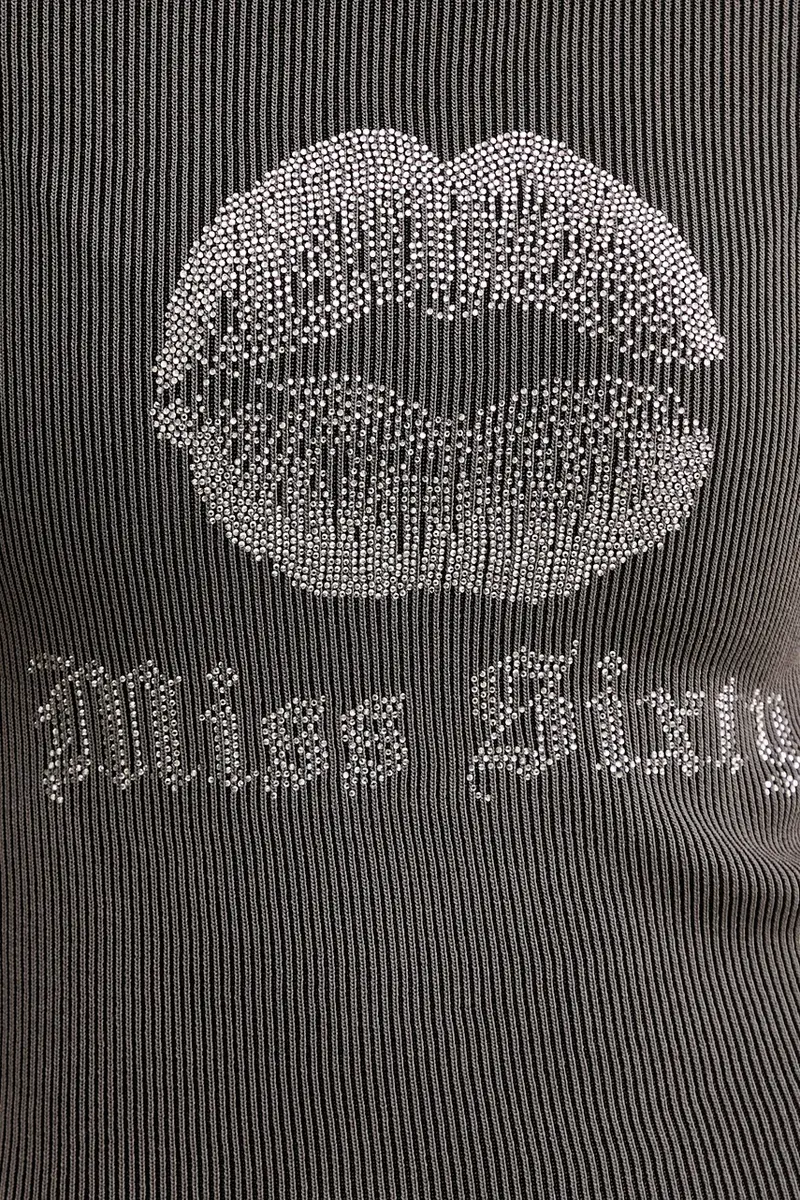 maglietta con aggiunta di seta donna colore grigio 6S1RJ23100 miniatura 5