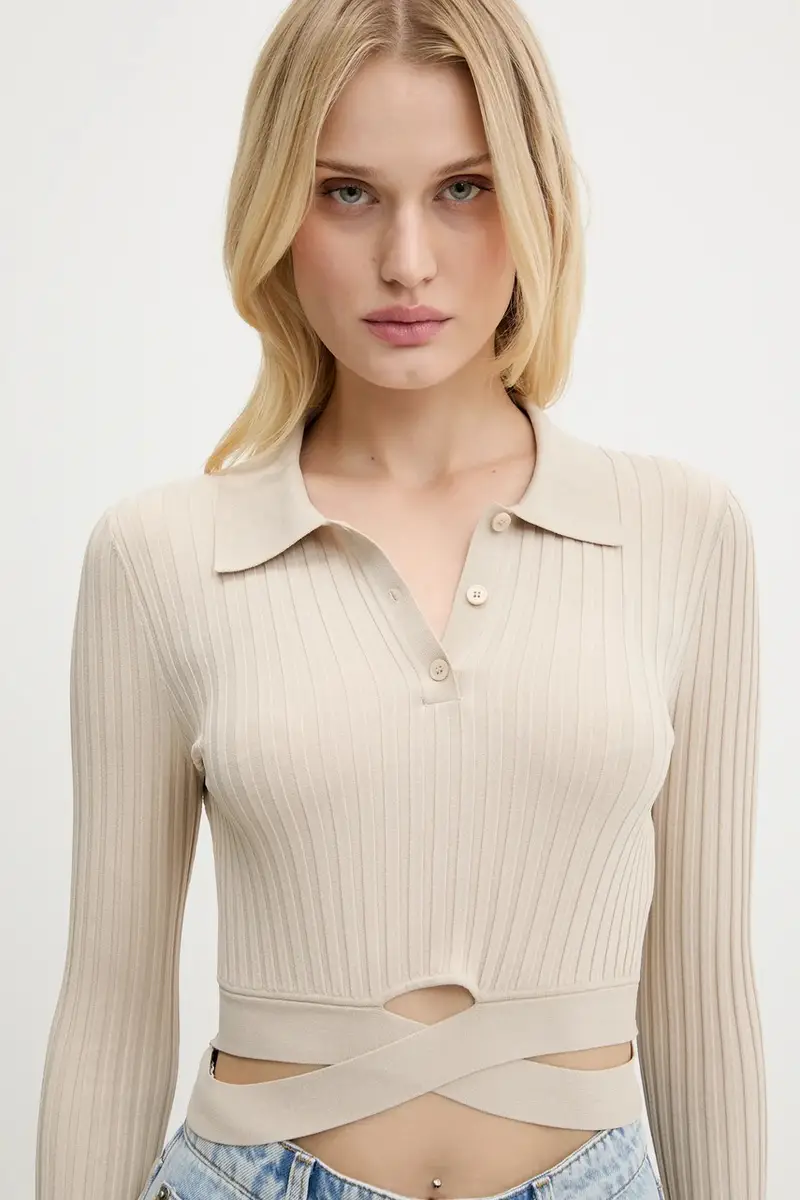 maglione donna colore beige 6S2RJ03800 miniatura 4