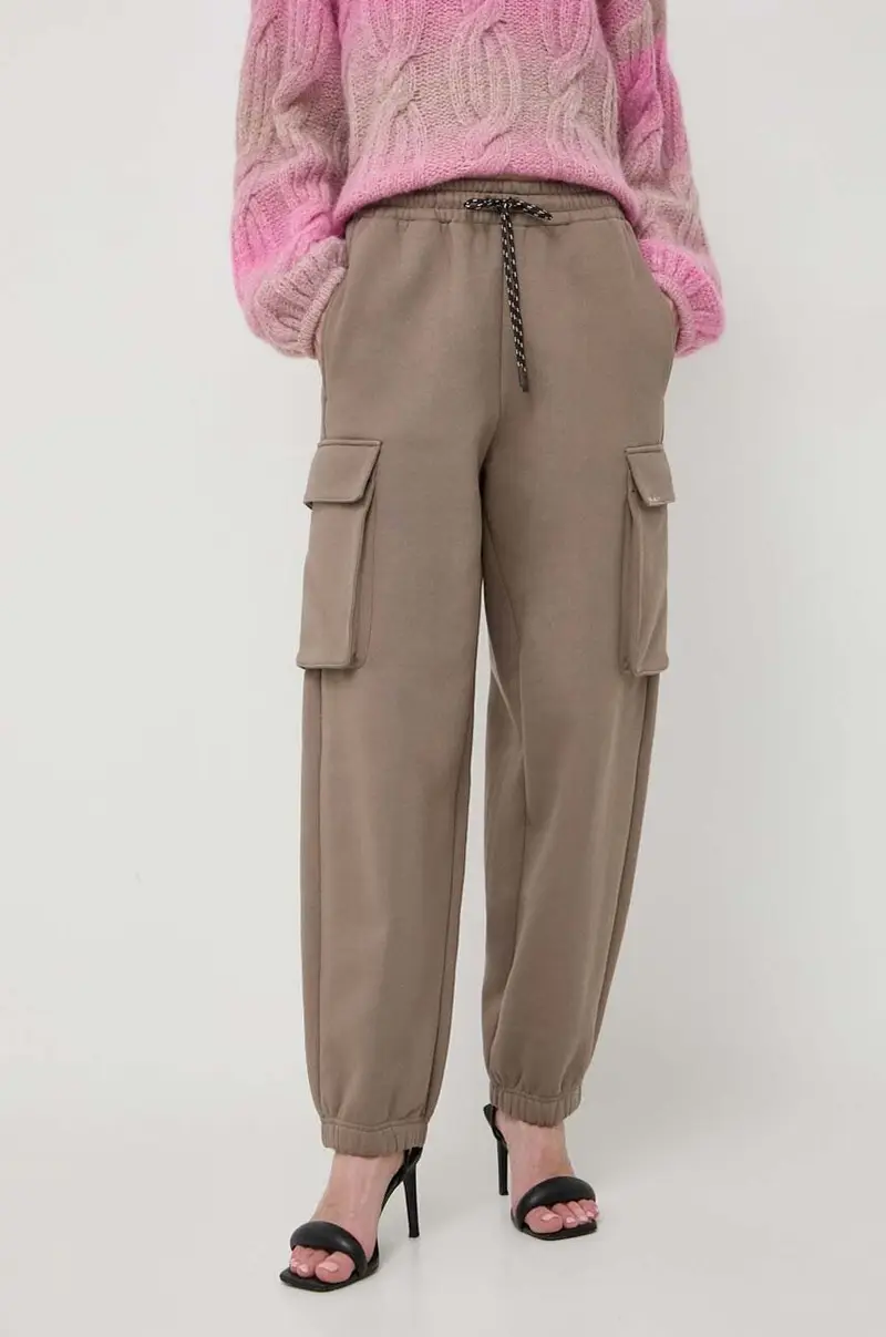 pantaloni da jogging in cotone colore marrone