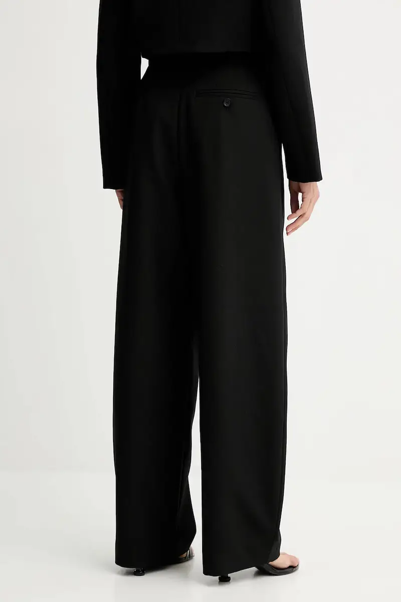 pantaloni in lana donna colore nero 6S3PJ57700 miniatura 3