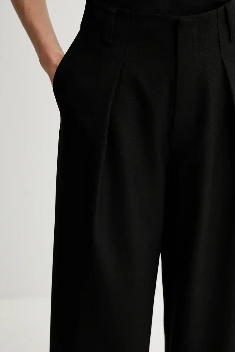 pantaloni in lana donna colore nero 6S3PJ57700 miniatura 4