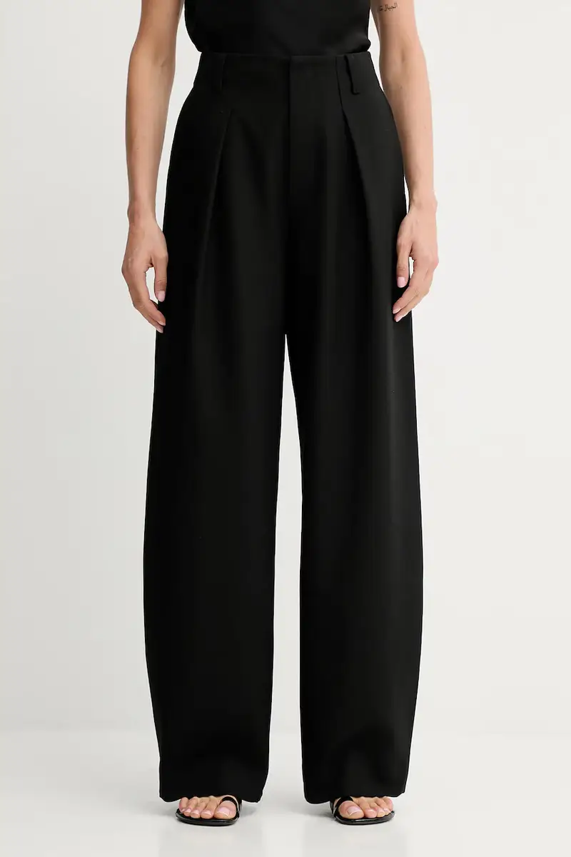 pantaloni in lana donna colore nero 6S3PJ57700