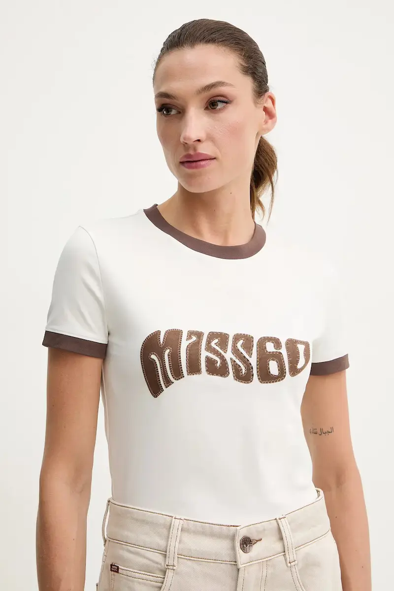 Miss Sixty T-shirt Donna Beige 3573865 miniatura 4